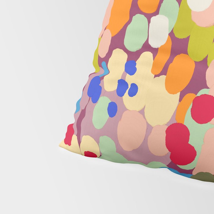Vibrant Abstract Dots Art Print - Bold Multicolor Modern Design Pillow Sham Gallery Image 4