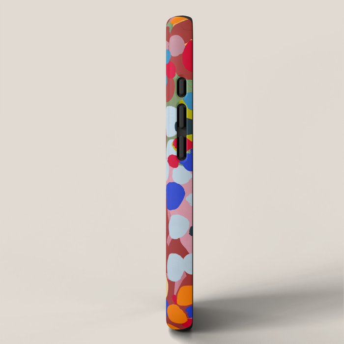 Vibrant Abstract Dots Art Print - Bold Multicolor Modern Design iPhone Case Gallery Image 2