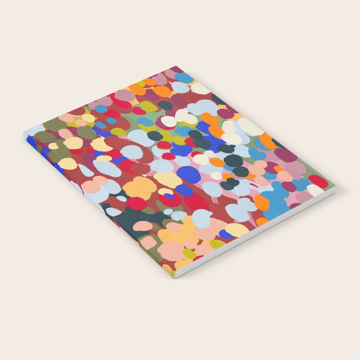 Vibrant Abstract Dots Art Print - Bold Multicolor Modern Design Notebook Gallery Image 1