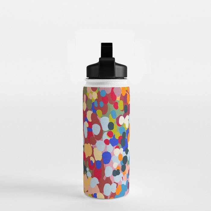 Vibrant Abstract Dots Art Print - Bold Multicolor Modern Design Water Bottle Gallery Image 2