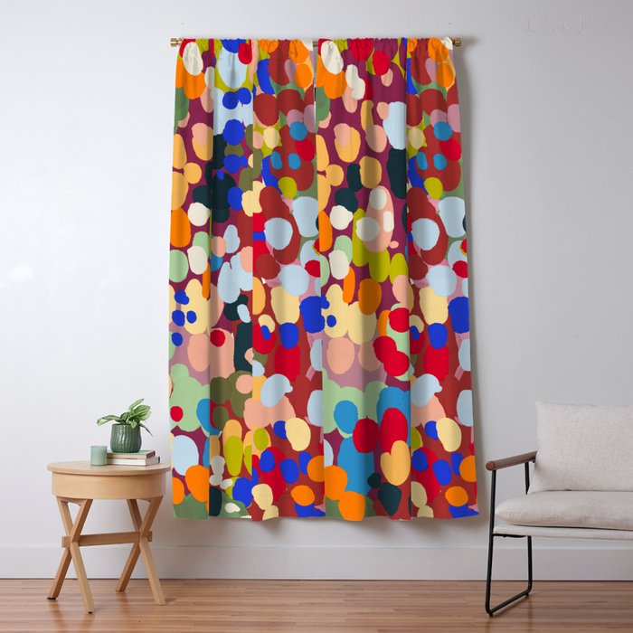Vibrant Abstract Dots Art Print - Bold Multicolor Modern Design Window Curtain Gallery Image 5