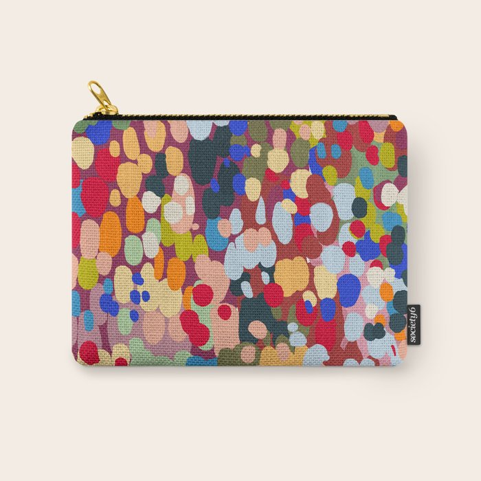 Vibrant Abstract Dots Art Print - Bold Multicolor Modern Design Carry All Pouch Gallery Image 1