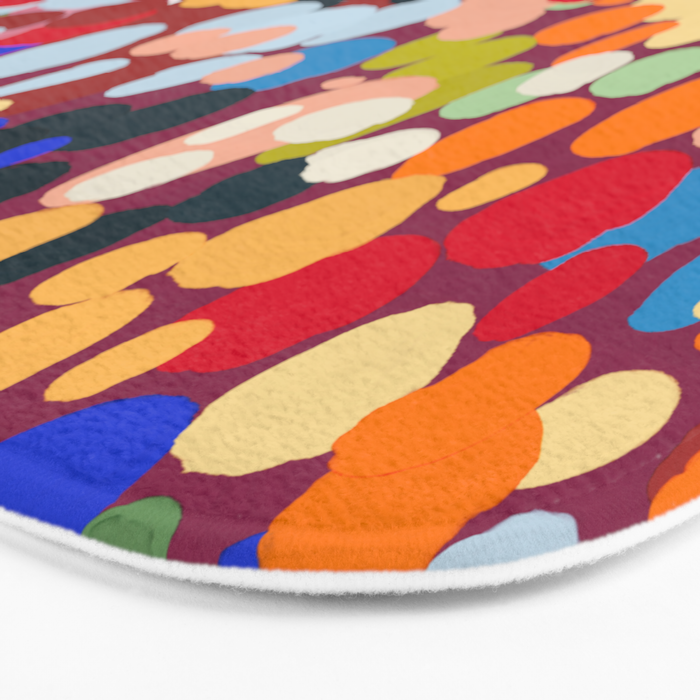 Vibrant Abstract Dots Art Print - Bold Multicolor Modern Design Bath Mat Gallery Image 3