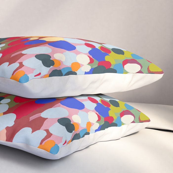 Vibrant Abstract Dots Art Print - Bold Multicolor Modern Design Pillow Sham Gallery Image 3