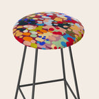 Vibrant Abstract Dots Art Print - Bold Multicolor Modern Design Stool Gallery Image 2