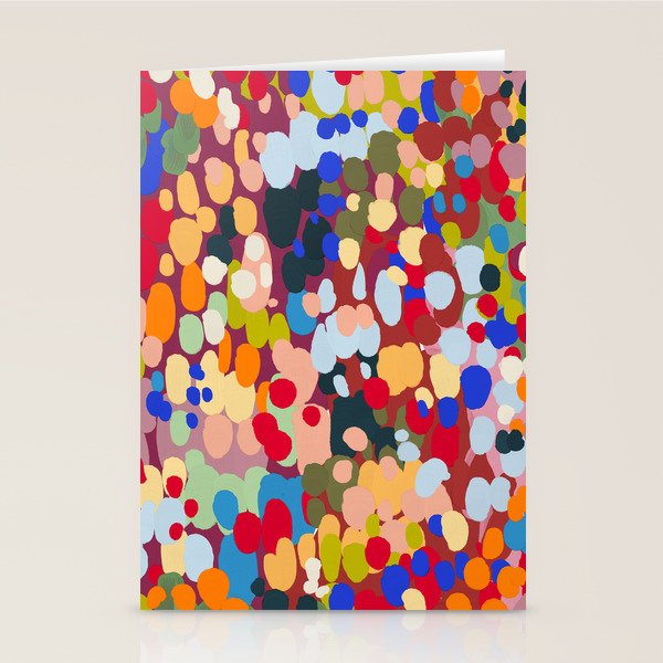 Vibrant Abstract Dots Art Print - Bold Multicolor Modern Design Stationery Card Gallery Image 1