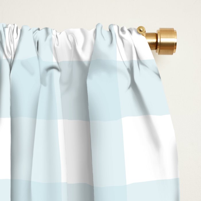 Baby blue gingham pattern Window Curtain Gallery Image 2