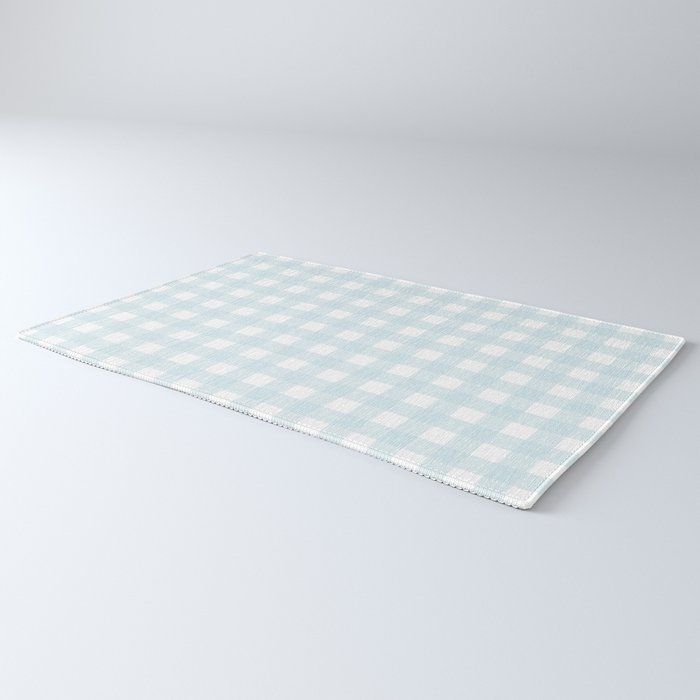 Baby blue gingham pattern Rug Gallery Image 3