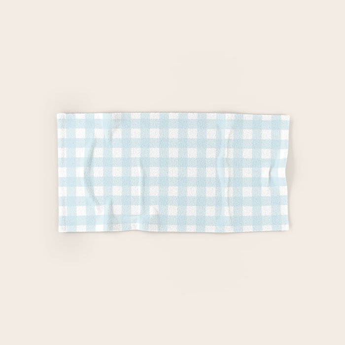 Baby blue gingham pattern Bath Towel Gallery Image 1