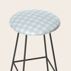 Baby blue gingham pattern Stool Gallery Image 2