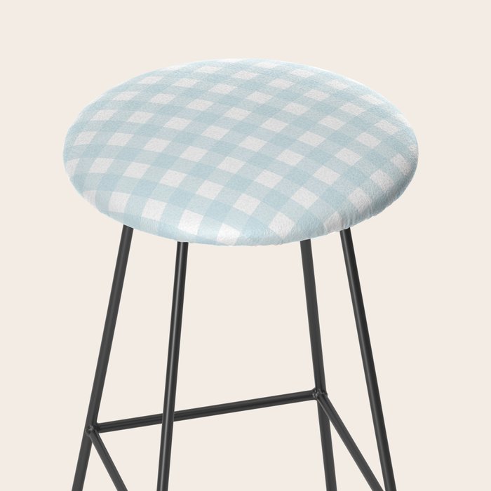 Baby blue gingham pattern Stool Gallery Image 2