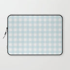 Baby blue gingham pattern Laptop Sleeve Gallery Image 1