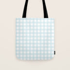 Baby blue gingham pattern Tote Bag Gallery Image 1