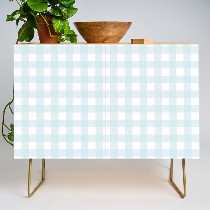 Baby blue gingham pattern Credenza Gallery Image 1