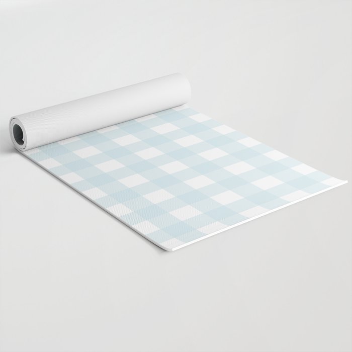 Baby blue gingham pattern Yoga Mat Gallery Image 2