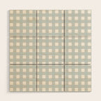 Baby blue gingham pattern Wood Wall Art Gallery Image 1