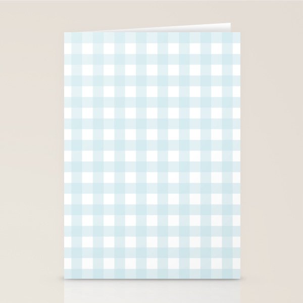 Baby blue gingham pattern Stationery Card Gallery Image 2