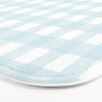 Baby blue gingham pattern Bath Mat Gallery Image 3