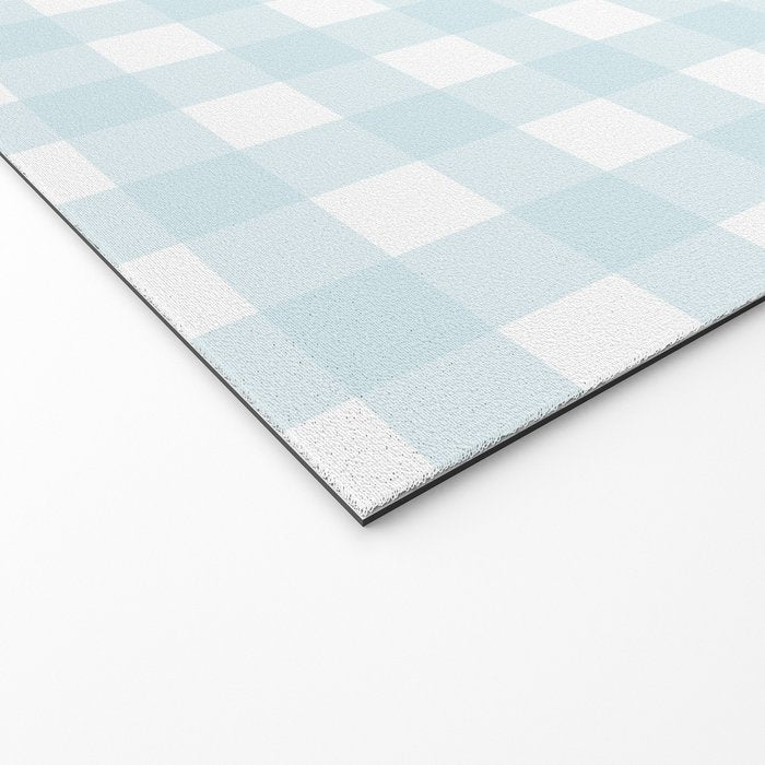 Baby blue gingham pattern Welcome Mat Gallery Image 2
