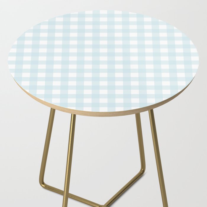 Baby blue gingham pattern Side Table Gallery Image 2