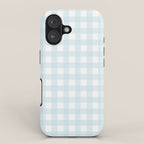 Baby blue gingham pattern iPhone Case Gallery Image 1