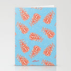 Dancing Pinecones in Light Blue & Red Stationery Card Gallery Image 2
