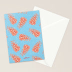 Dancing Pinecones in Light Blue & Red Stationery Card Gallery Image 2