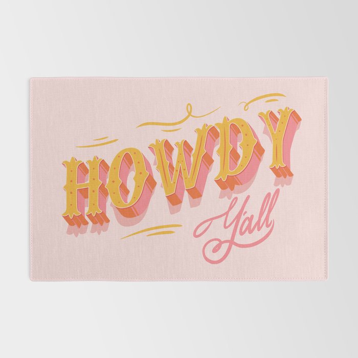 Howdy Y'all | Yellow Orange Pink Rug Gallery Image 2