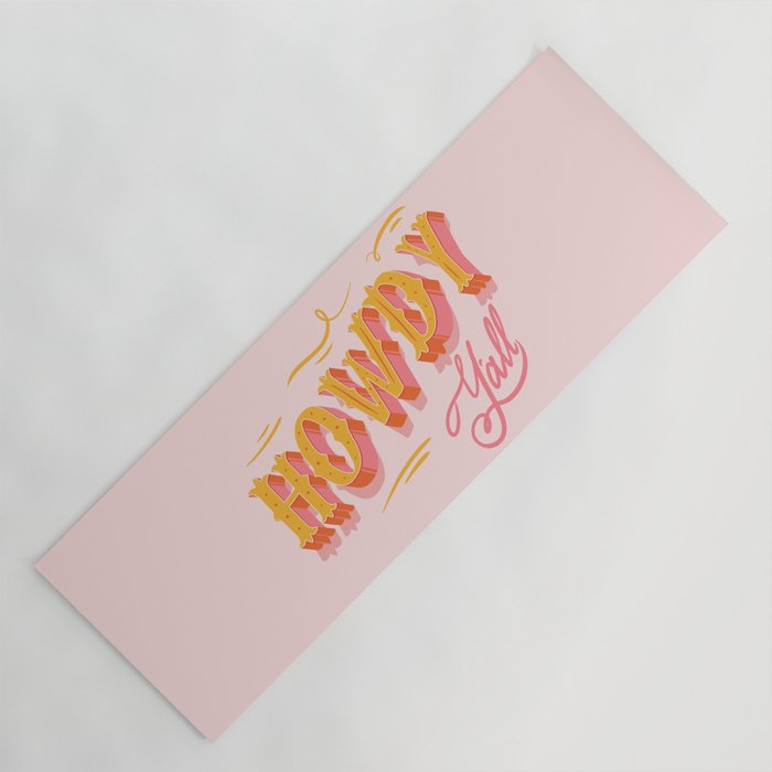 Howdy Y'all | Yellow Orange Pink Yoga Mat Gallery Image 1