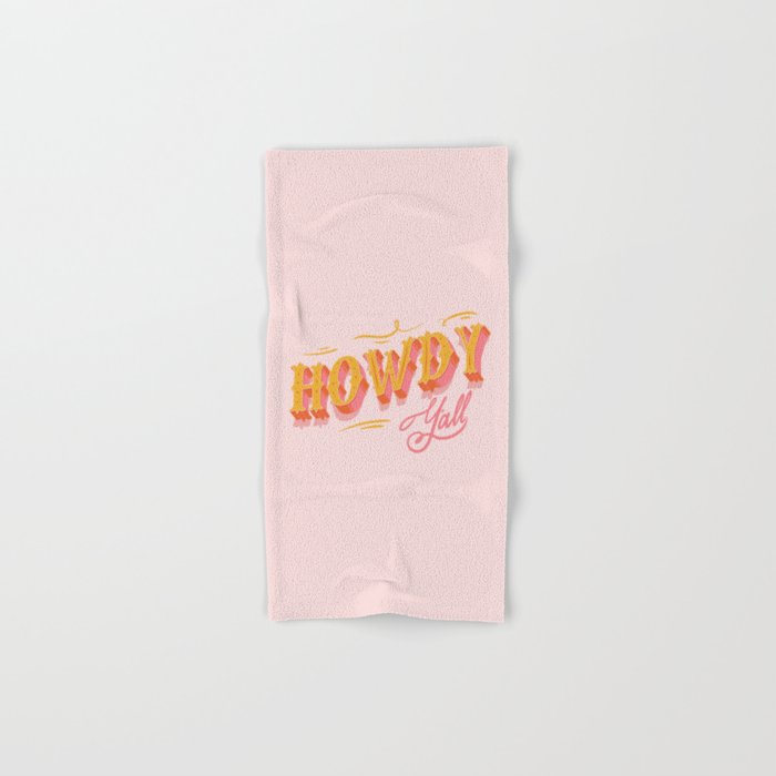 Howdy Y'all | Yellow Orange Pink Bath Towel Gallery Image 1