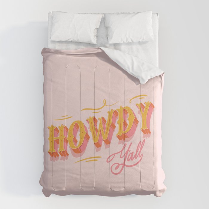 Howdy Y'all | Yellow Orange Pink Comforter Gallery Image 1