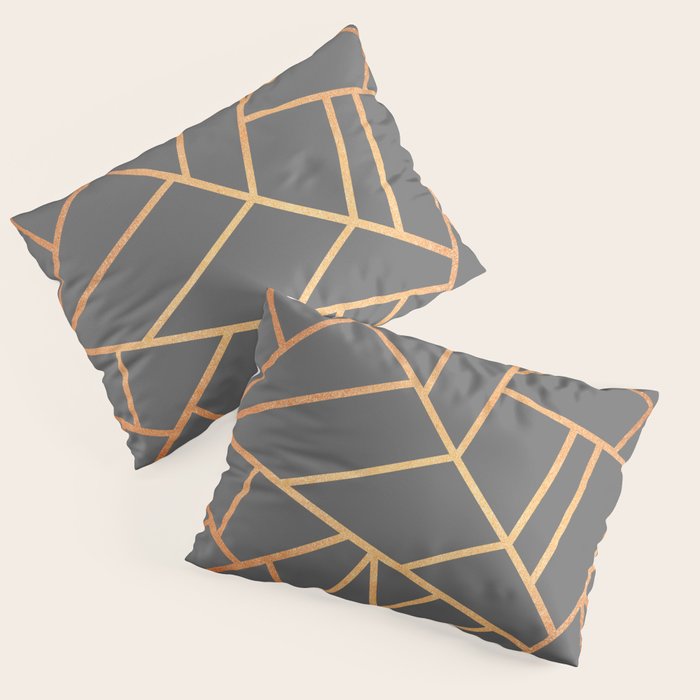 Copper And Grey Pillow Sham Gallery Image 1