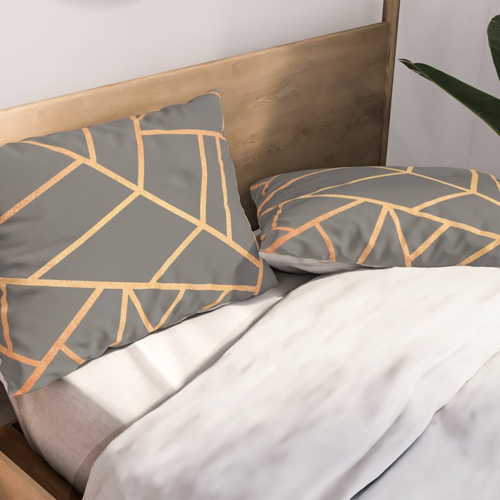Copper And Grey Pillow Sham Gallery Image 2