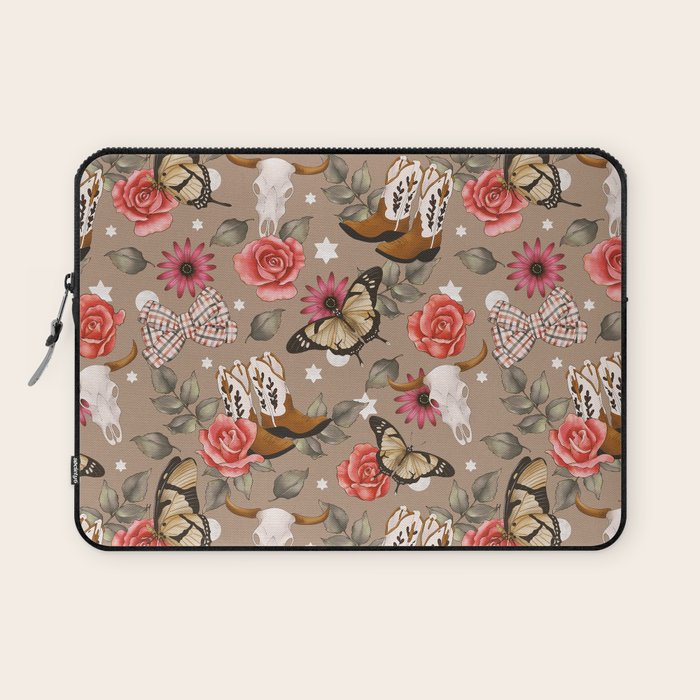 Cowboy Spirit Blooms Laptop Sleeve Gallery Image 1