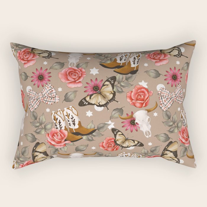 Cowboy Spirit Blooms Rectangular Pillow Gallery Image 2
