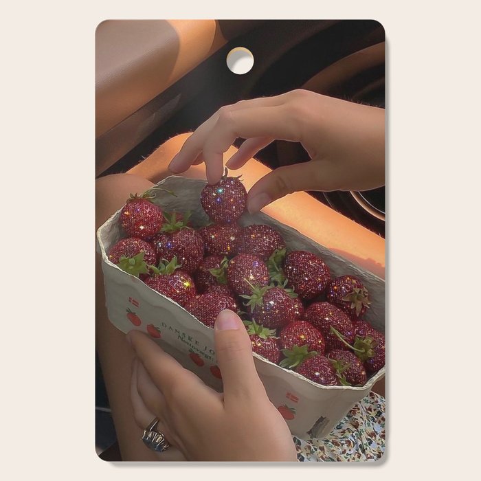 STRAWBERRY LOVE | collage | red | yummy | sunshine | summer | style | vintage | food | bling | glow  Cutting Board Gallery Image 1