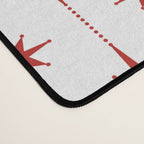 Midcentury Stars and Dots Red and White Pattern Desk Mat Gallery Image 4