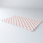 Midcentury Stars and Dots Red and White Pattern Rug Gallery Image 3