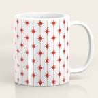 Midcentury Stars and Dots Red and White Pattern Coffee Mug Gallery Image 1
