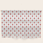 Midcentury Stars and Dots Red and White Pattern Wall Hanging Gallery Image 1