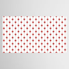 Midcentury Stars and Dots Red and White Pattern Tablecloth Gallery Image 2
