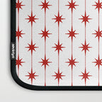 Midcentury Stars and Dots Red and White Pattern Laptop Sleeve Gallery Image 3