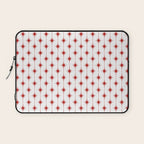 Midcentury Stars and Dots Red and White Pattern Laptop Sleeve Gallery Image 1