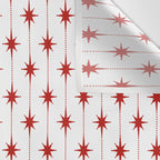 Midcentury Stars and Dots Red and White Pattern Wall Tapestry Gallery Image 3