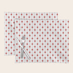 Midcentury Stars and Dots Red and White Pattern Placemat Gallery Image 1