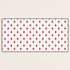 Midcentury Stars and Dots Red and White Pattern Desk Mat Gallery Image 3
