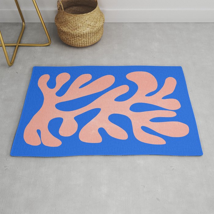 Rose Bud & Azure Blue: Matisse Paper Cutouts 02 Rug Gallery Image 1