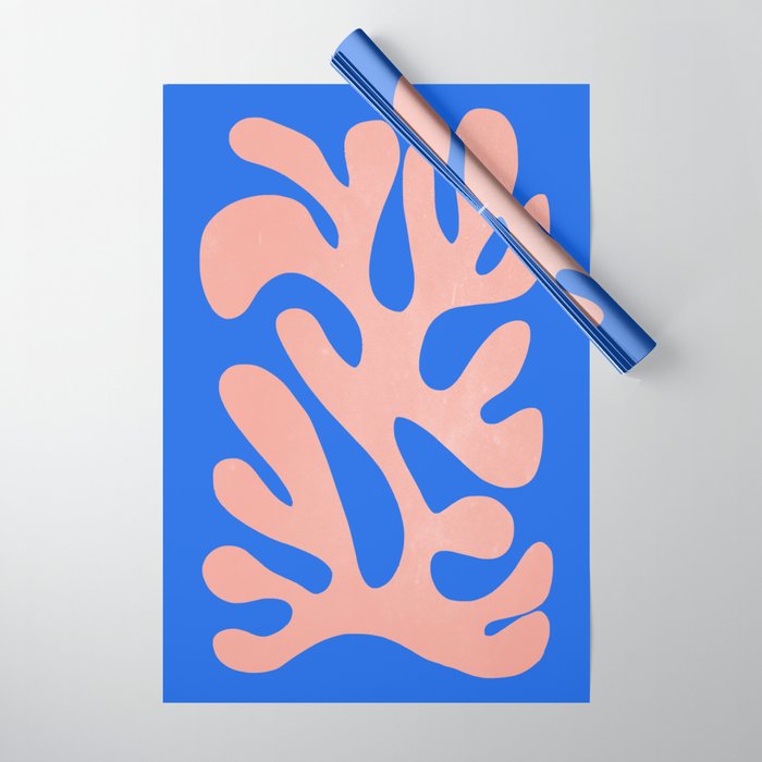 Rose Bud & Azure Blue: Matisse Paper Cutouts 02 Wrapping Paper Gallery Image 1