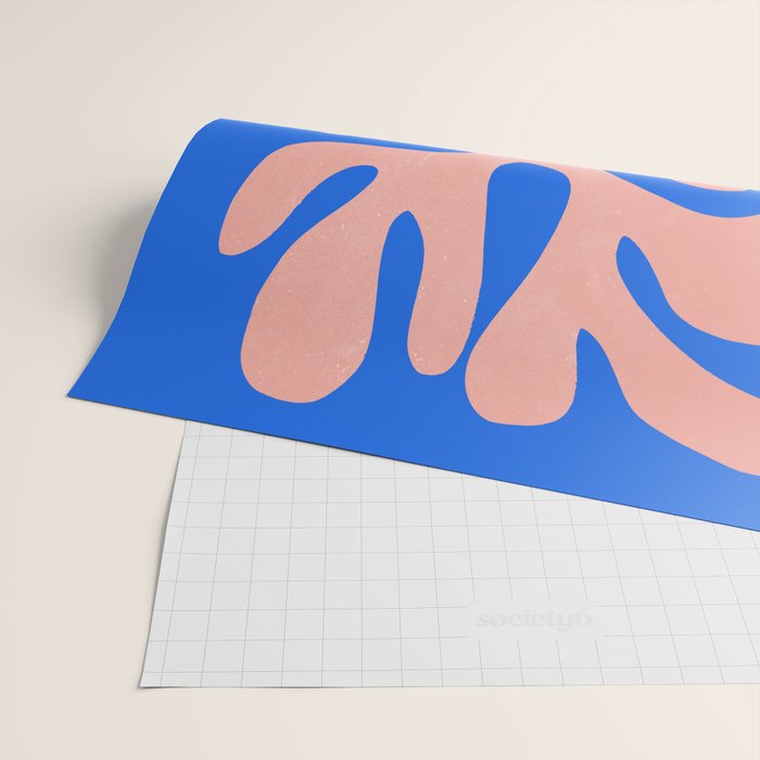 Rose Bud & Azure Blue: Matisse Paper Cutouts 02 Wrapping Paper Gallery Image 2