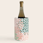 Festive, Abstract Floral Prints, Coral and Green Wine Chiller Gallery Image 2